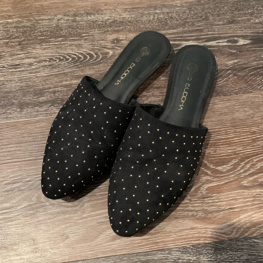 Gold studded slides